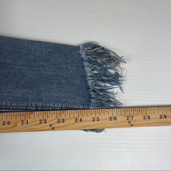 Free People Skinny Jeans Frayed Raw Distressed Women’s Size 27 Blue - Picture 9 of 10